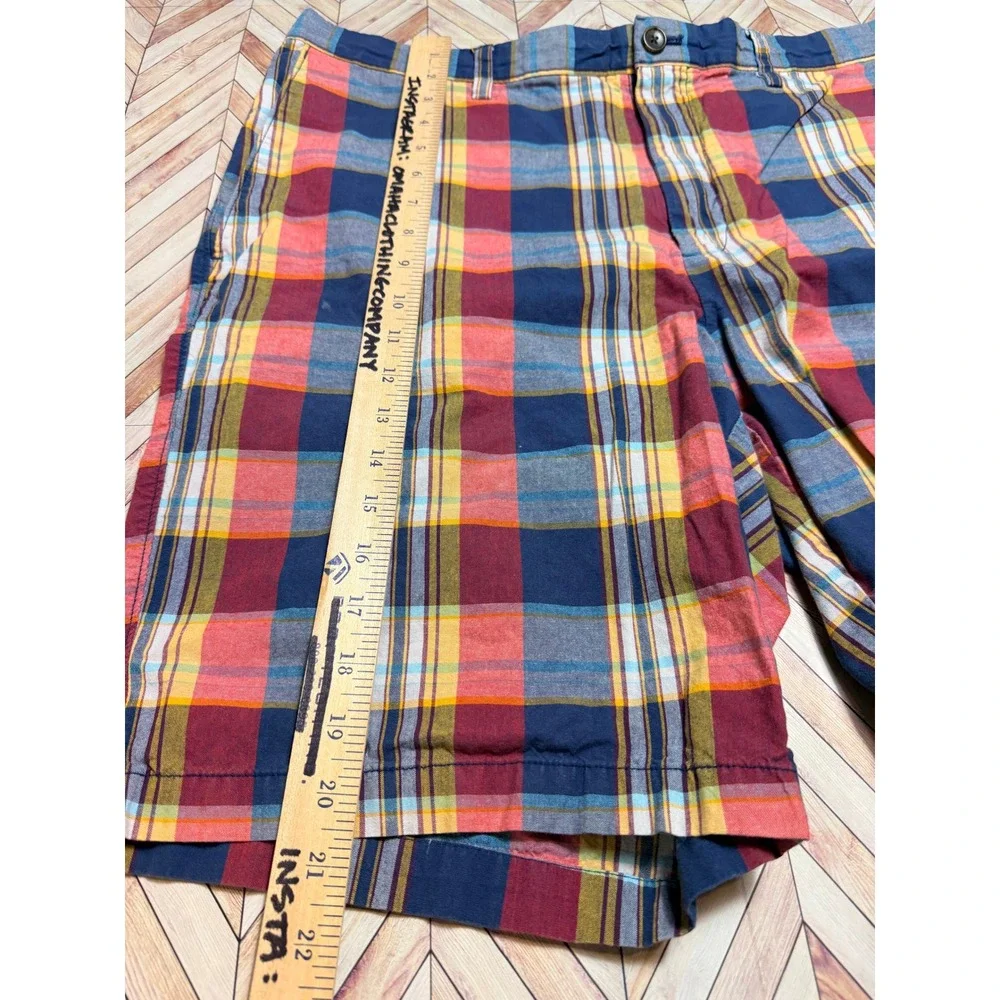 Banana Republic Mens‎ Plaid Madras Shorts Size 38 Blue Red Yellow Preppy Golf